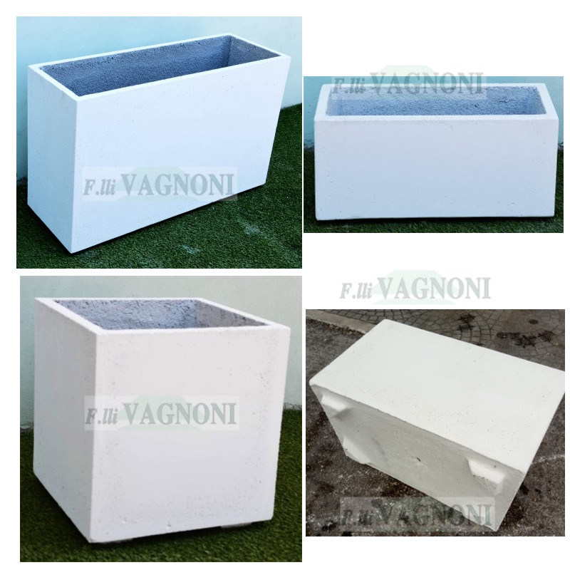 FIORIERE IN CEMENTO BIANCO VASO-VARIE MISURE-